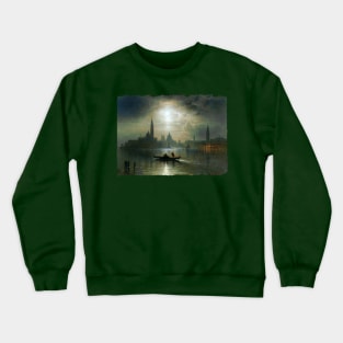 Venice, Full Moon over Santa Maria Salude Crewneck Sweatshirt